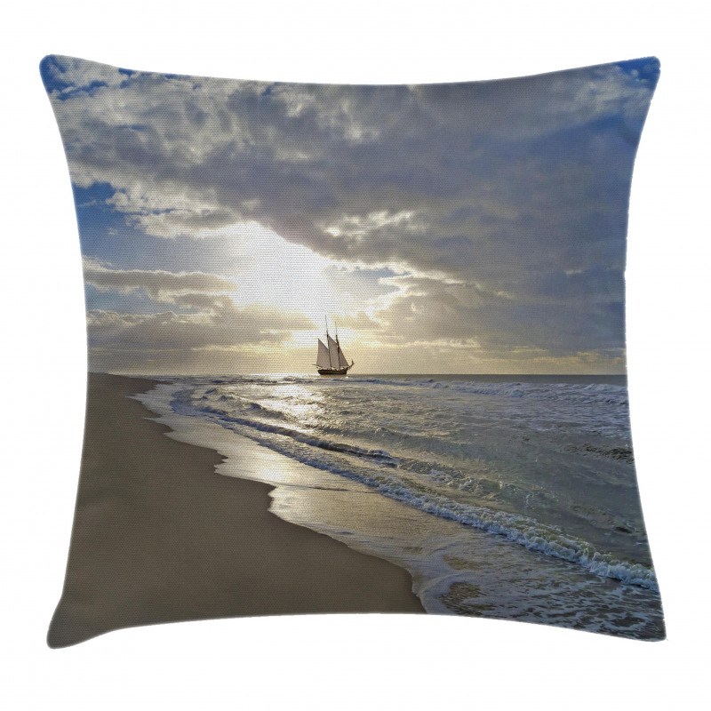Sailing Shipt Sunset Pillow Cover