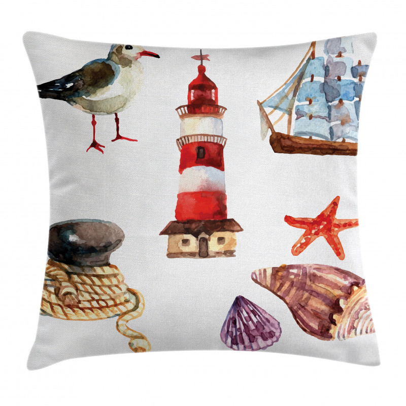 Lighthouse Seagull Pillow Cover