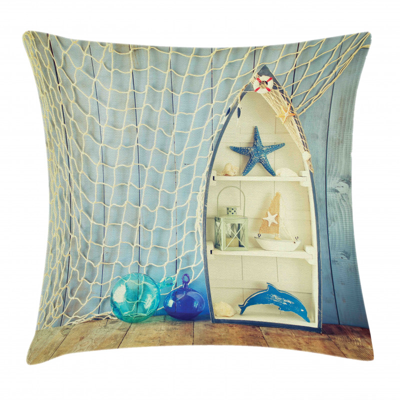 Aquatic Objects Boats Pillow Cover