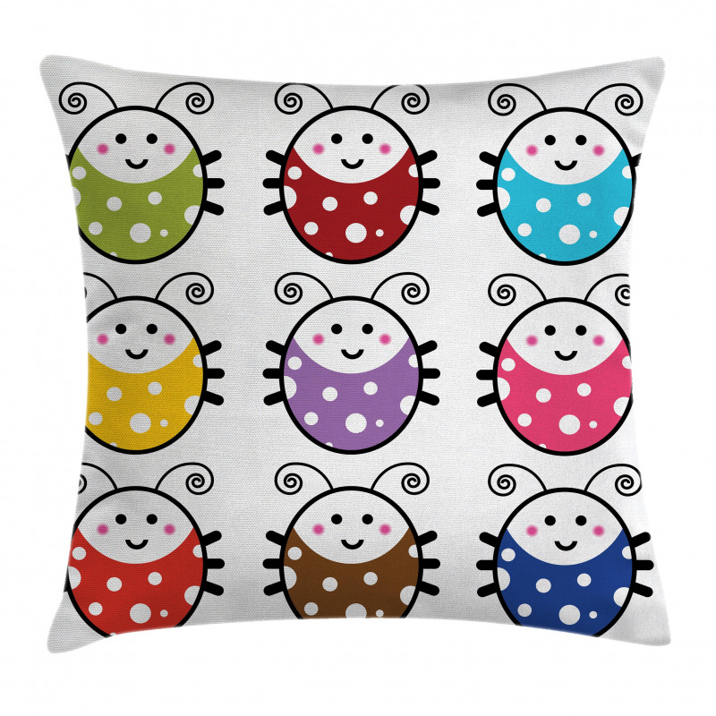 Smiling Ladybugs Set Pillow Cover