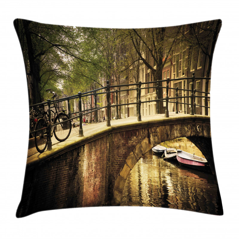 Romance Bridge Canal Pillow Cover