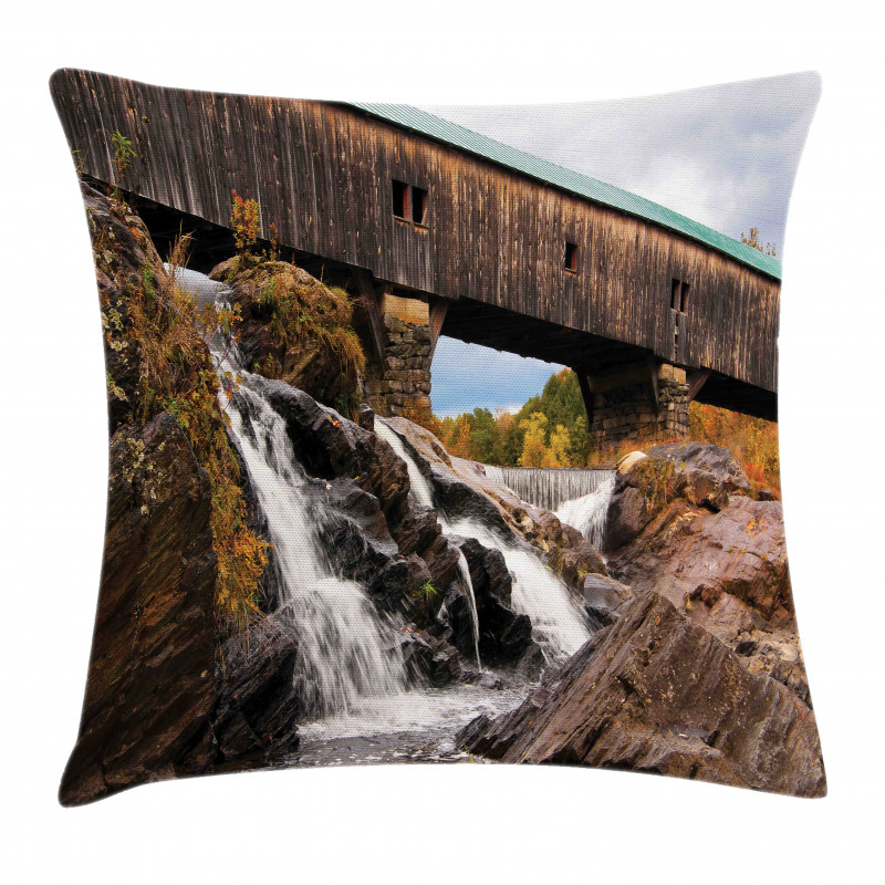 Rustic Oak Bridge Pillow Cover