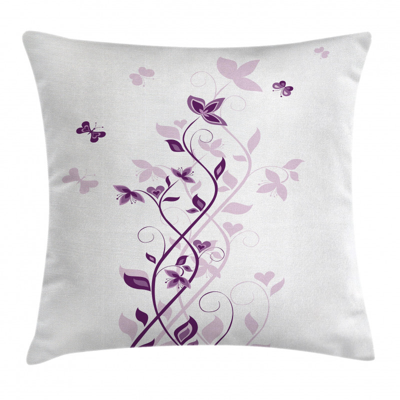 Violet Tree Blossoms Pillow Cover