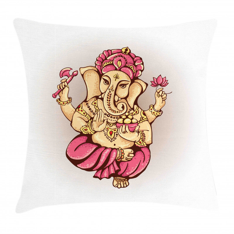 Bohemian Elephant Lotus Pillow Cover