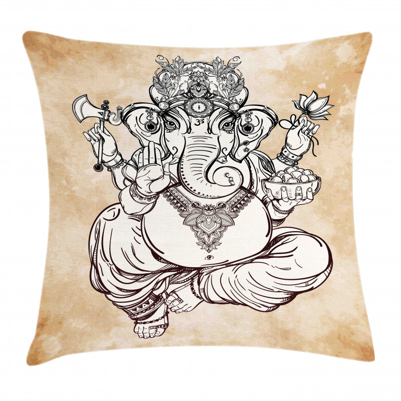 Vintage Grunge Elephant Motif Pillow Cover