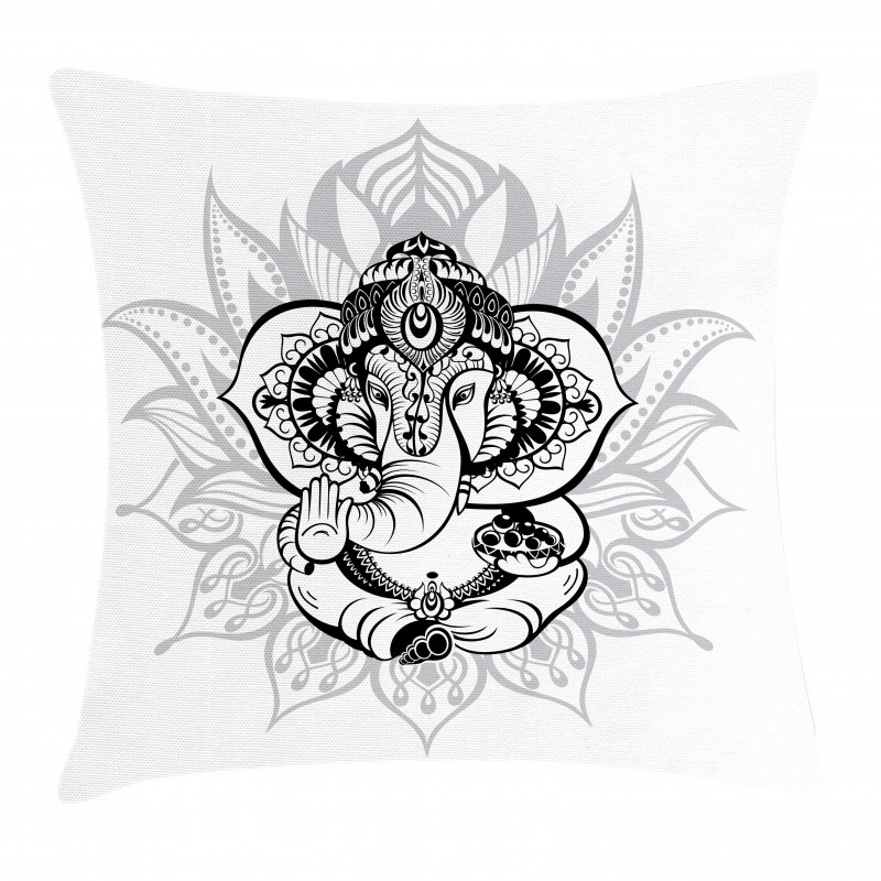Elephant Ancient Figure Form Pillow Cover