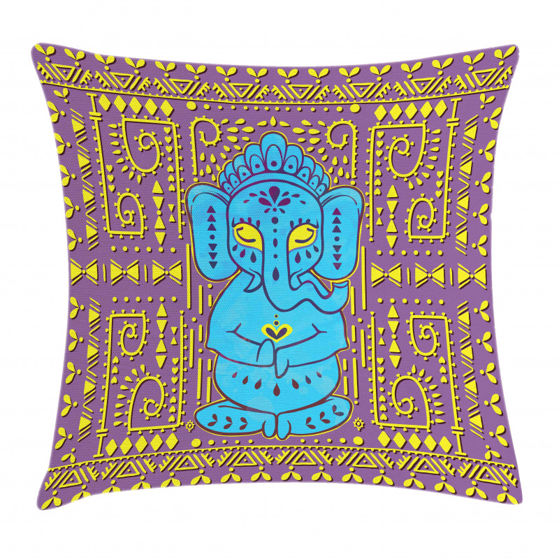 Elephant Tribal Art Retro Pillow Cover
