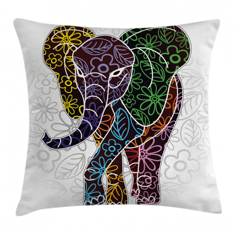 Floral Tribal Shapes Pillow Cover