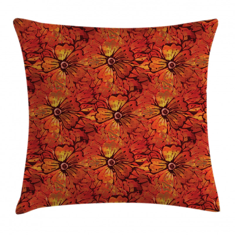 Grungy Flower Romantic Pillow Cover