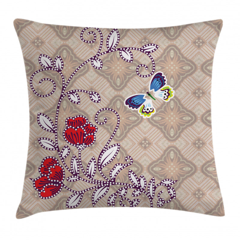 Blooming Flower Retro Pillow Cover
