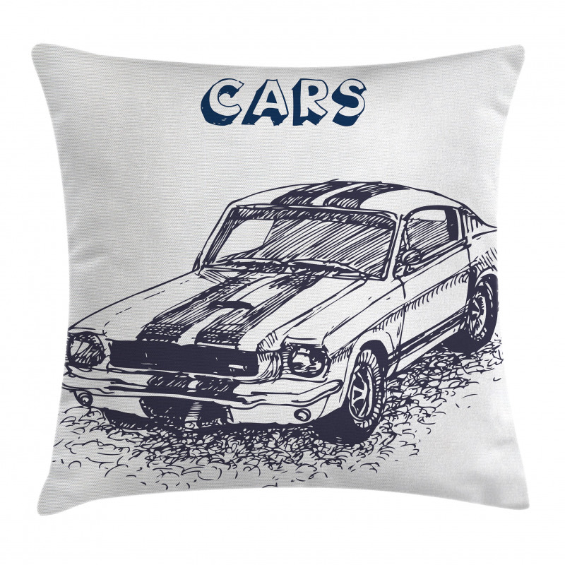 Sports Car Grunge Pillow Cover