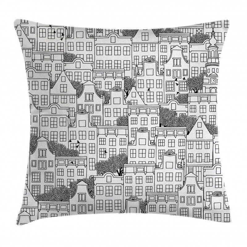 European Houses Urban Pillow Cover