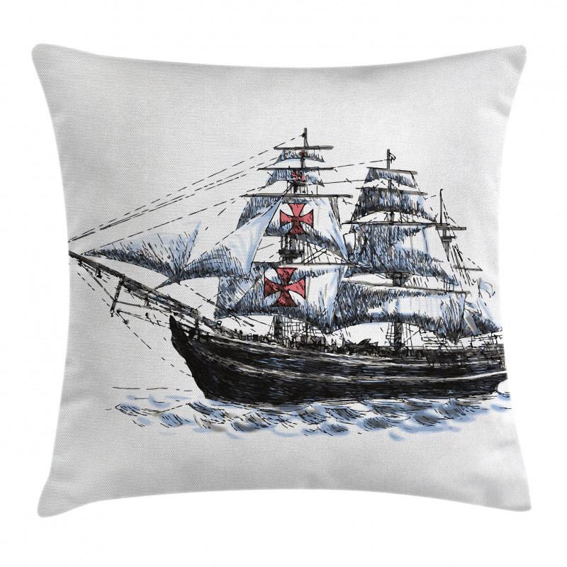 Columbus Ship Sailing Pillow Cover