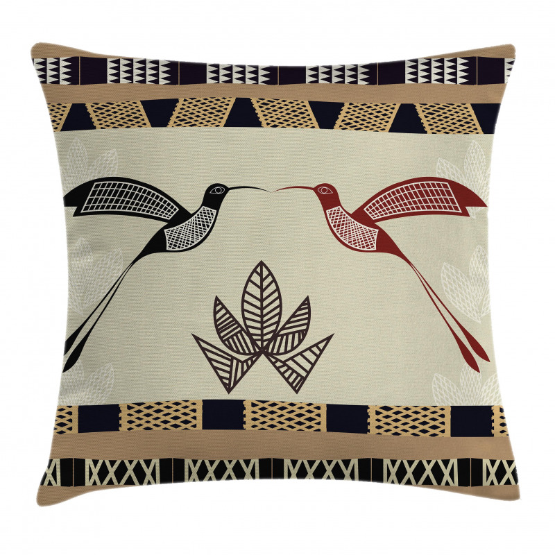 Bamboo Leaf Birds Art Pillow Cover