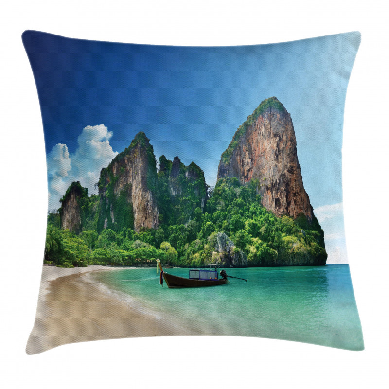 Thailand Rock Cliff Beach Pillow Cover