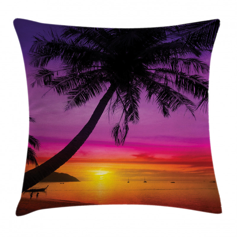 Palm Shadow at Sunset Pillow Cover