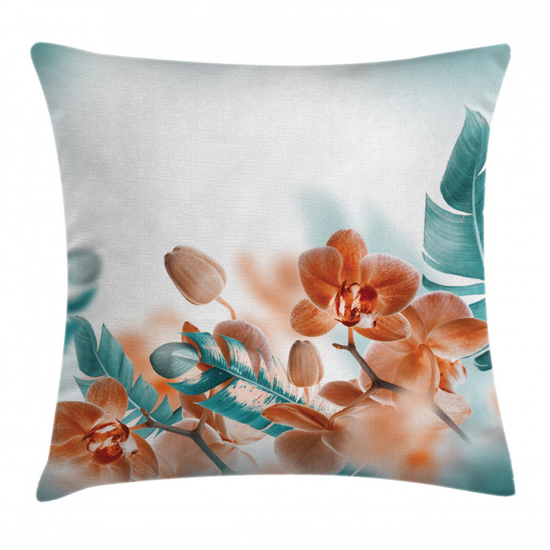 Orchids Blossoms Floral Pillow Cover