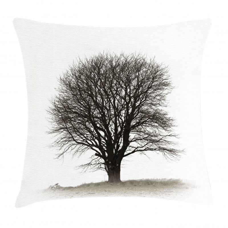 Fall Tree Monochrome Art Pillow Cover