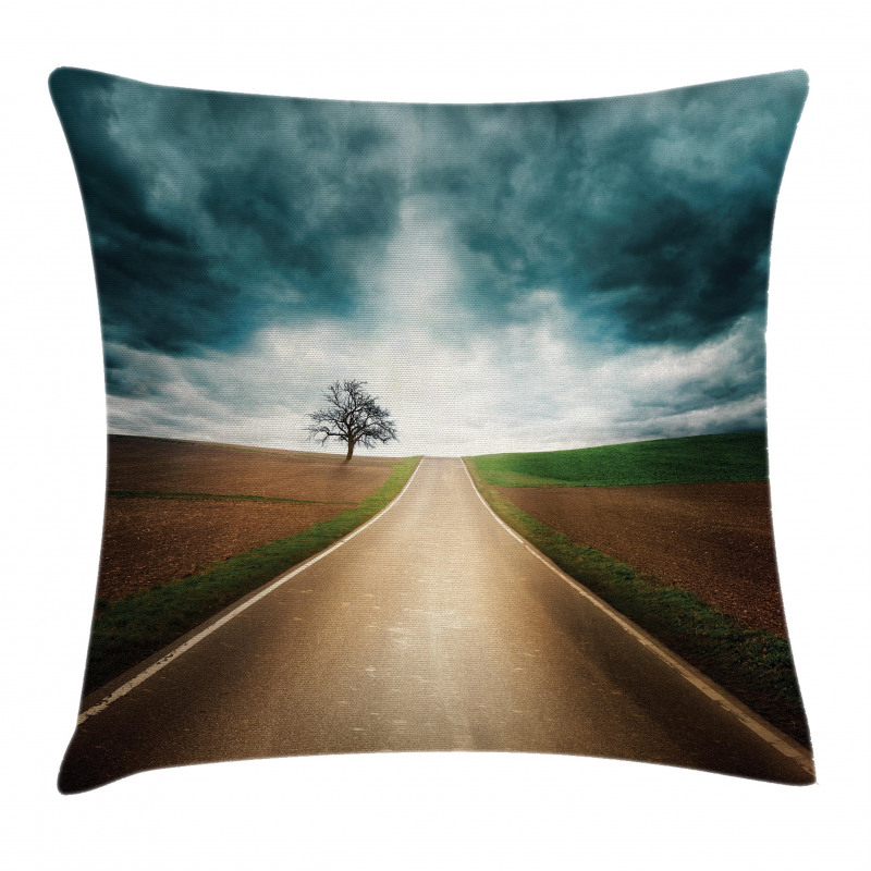 Roads Travel Clouds Pillow Cover