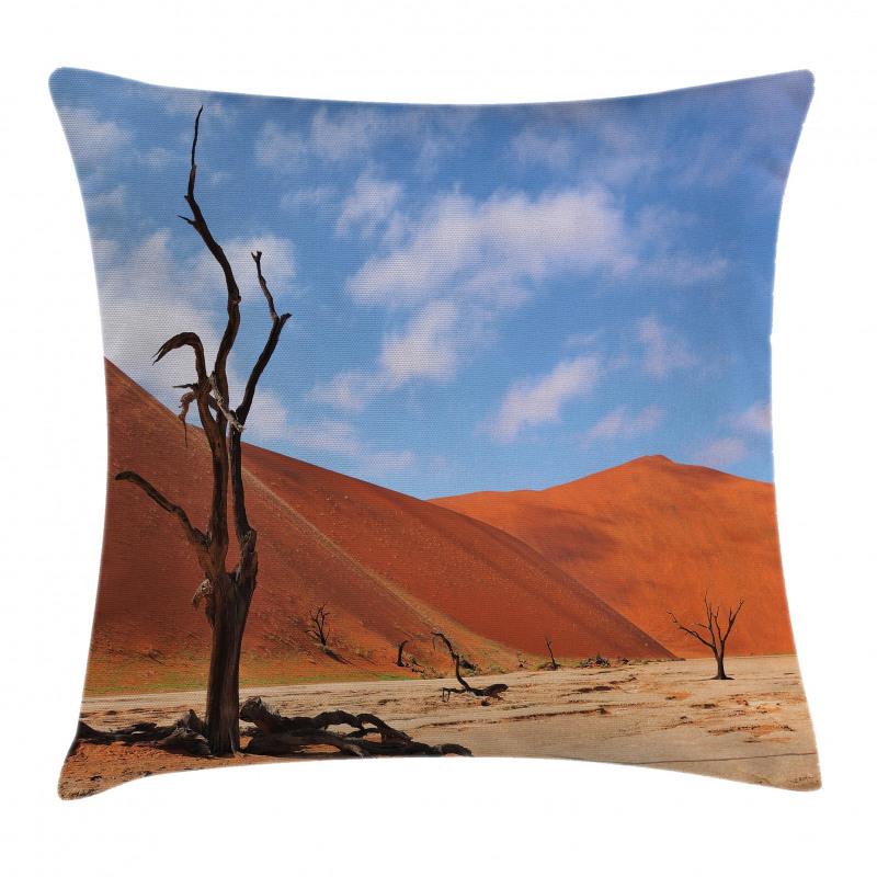 Lonely Tree in Desert Pillow Cover