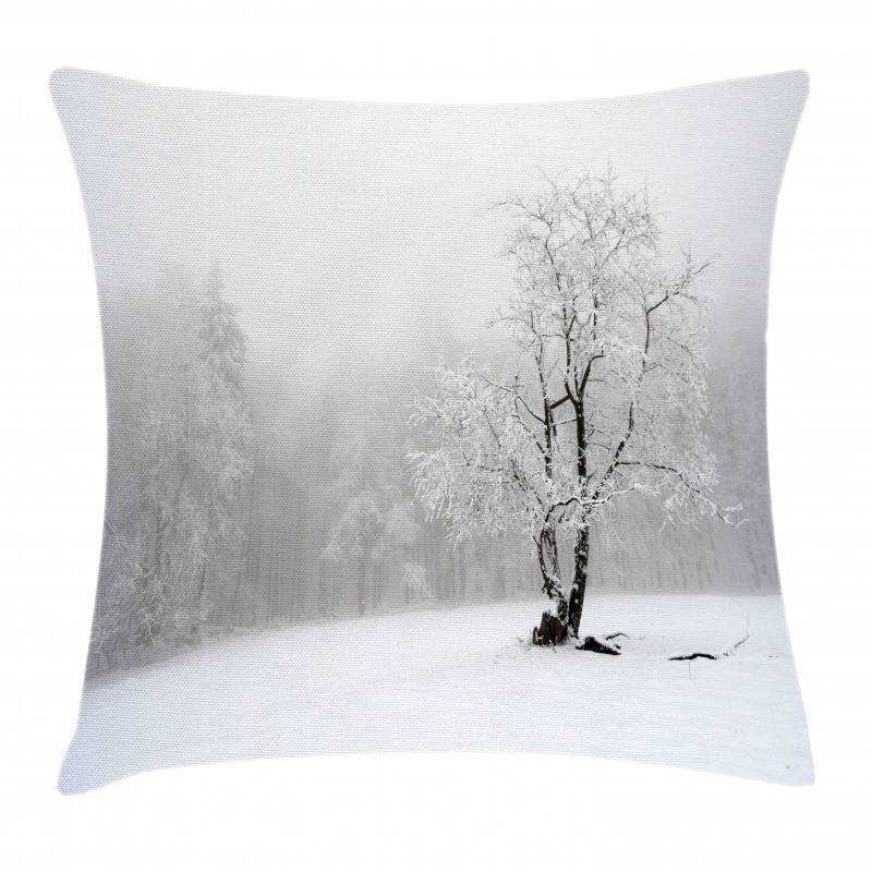 Winter Snowy Forest Cold Pillow Cover