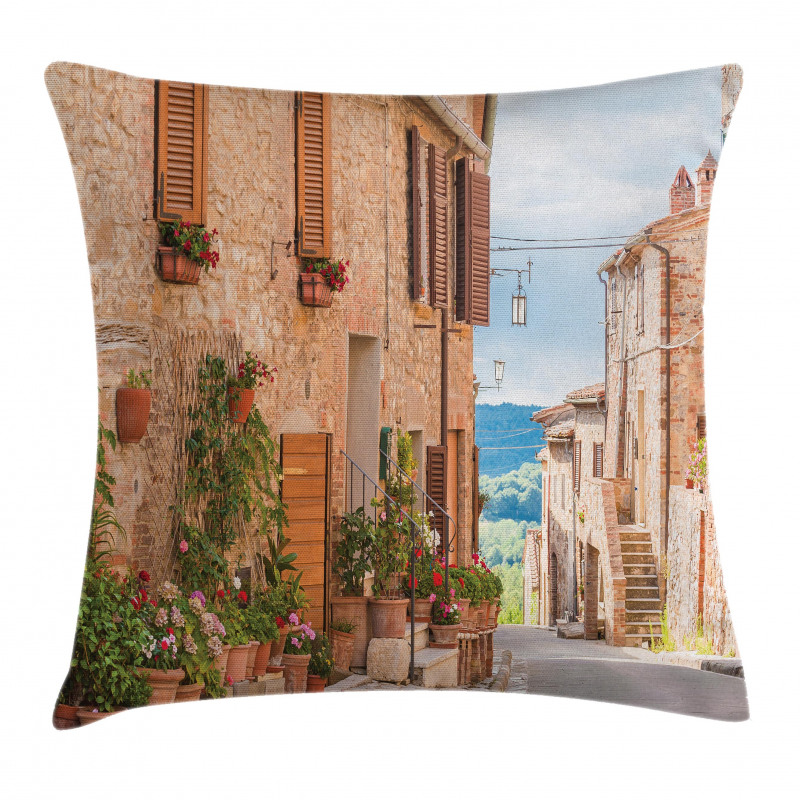 Medieval Old Village Pillow Cover