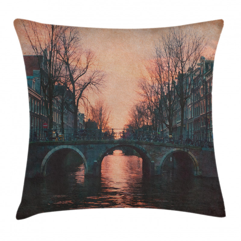 Amsterdam Vintage Bridge Pillow Cover