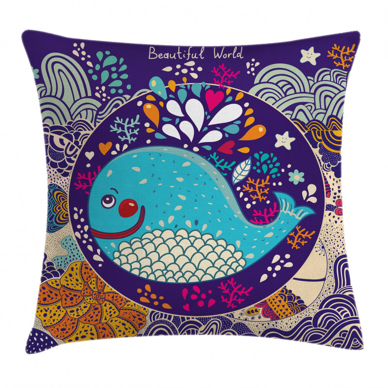 Bubble Waves Starfish Pillow Cover