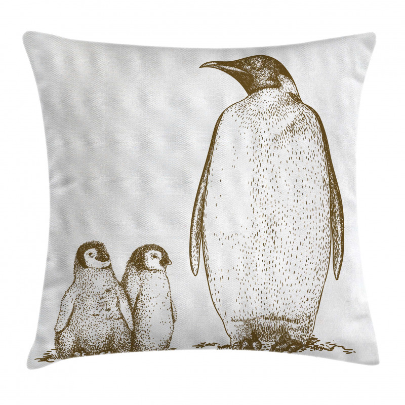 King and Baby Penguin Pillow Cover