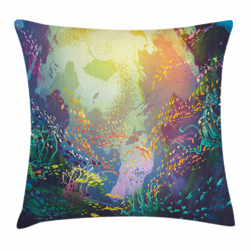 Coral Reef Aquarium Art Pillow Cover