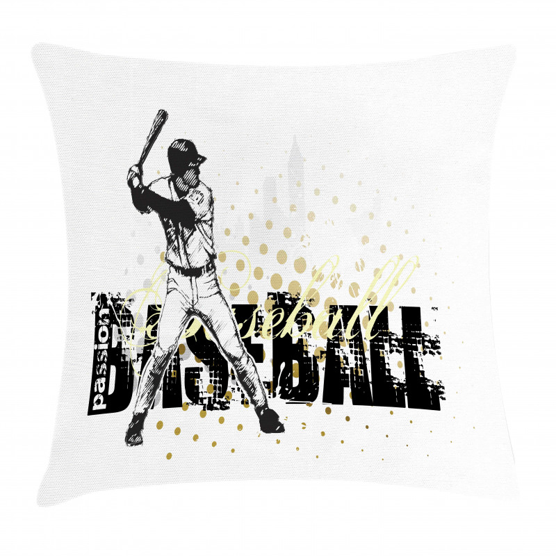 Baseball Grunge Batting Pillow Cover