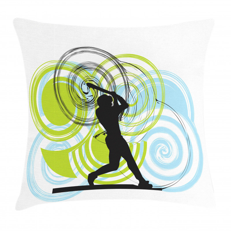 Baseball Player Circles Pillow Cover