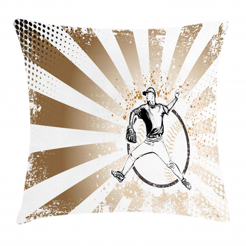 Retro Baseball Pop Art Pillow Cover