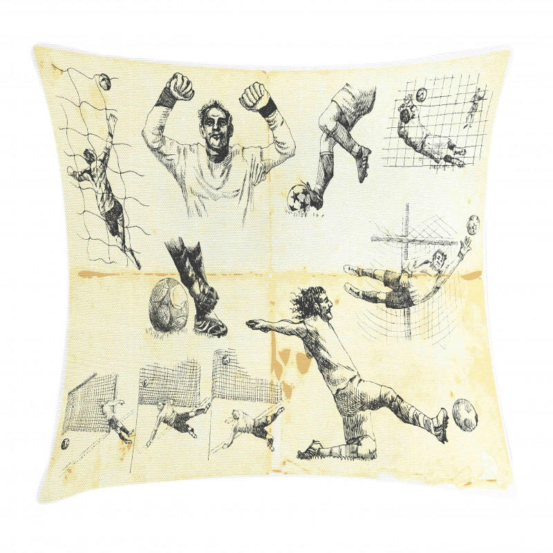Soccer Players Artwork Pillow Cover