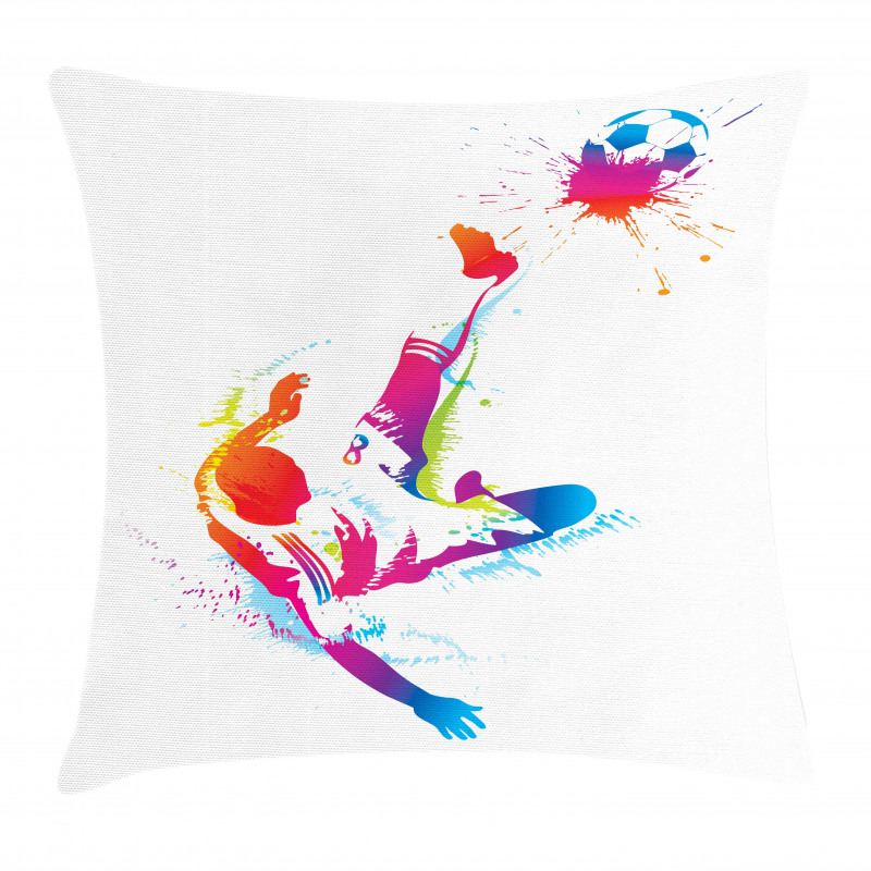 Kicking Ball Watercolors Pillow Cover