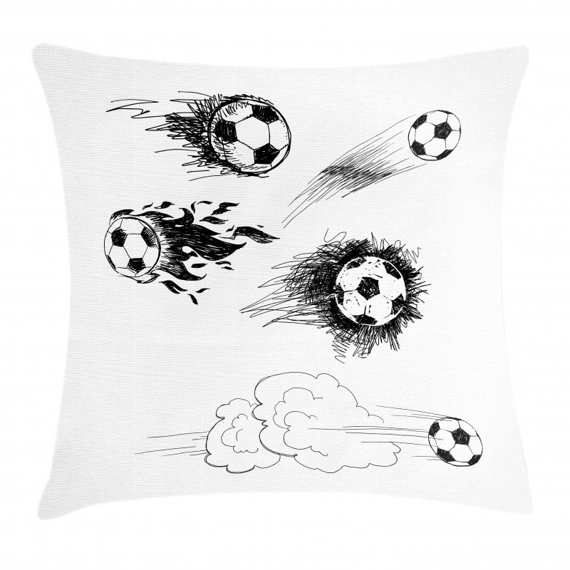 Football in Flame Pillow Cover