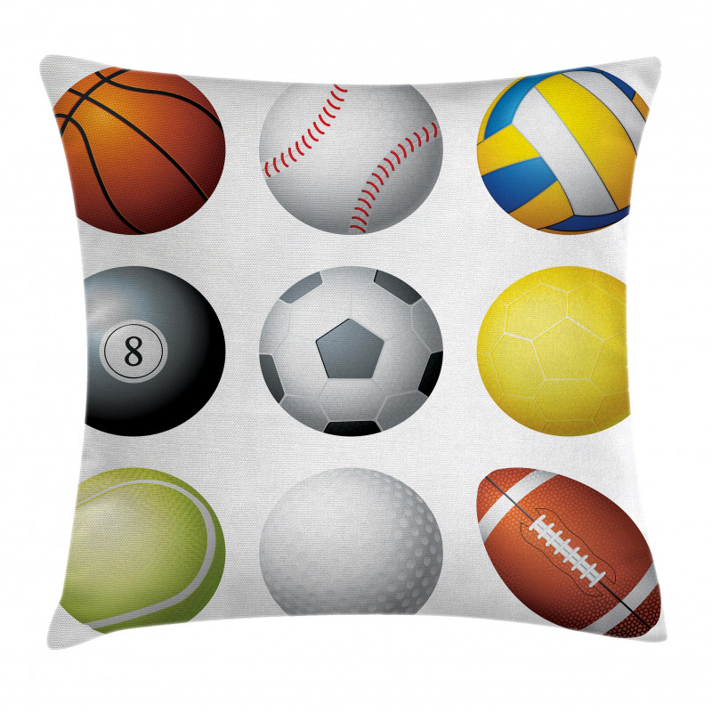 Sports Balls Pattern Pillow Cover