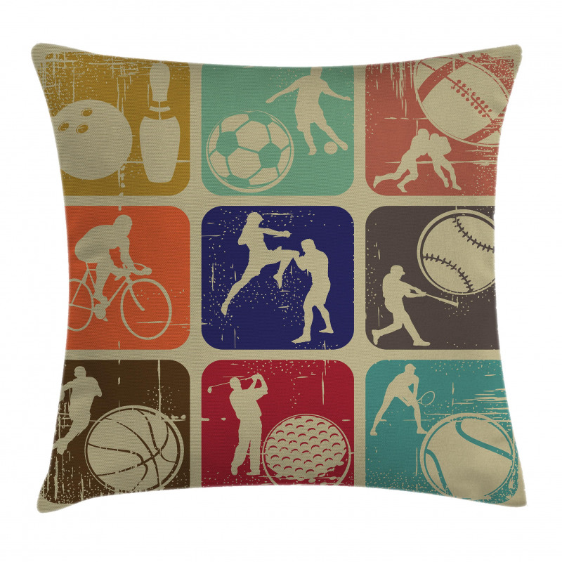 Grunge Sports Banners Pillow Cover
