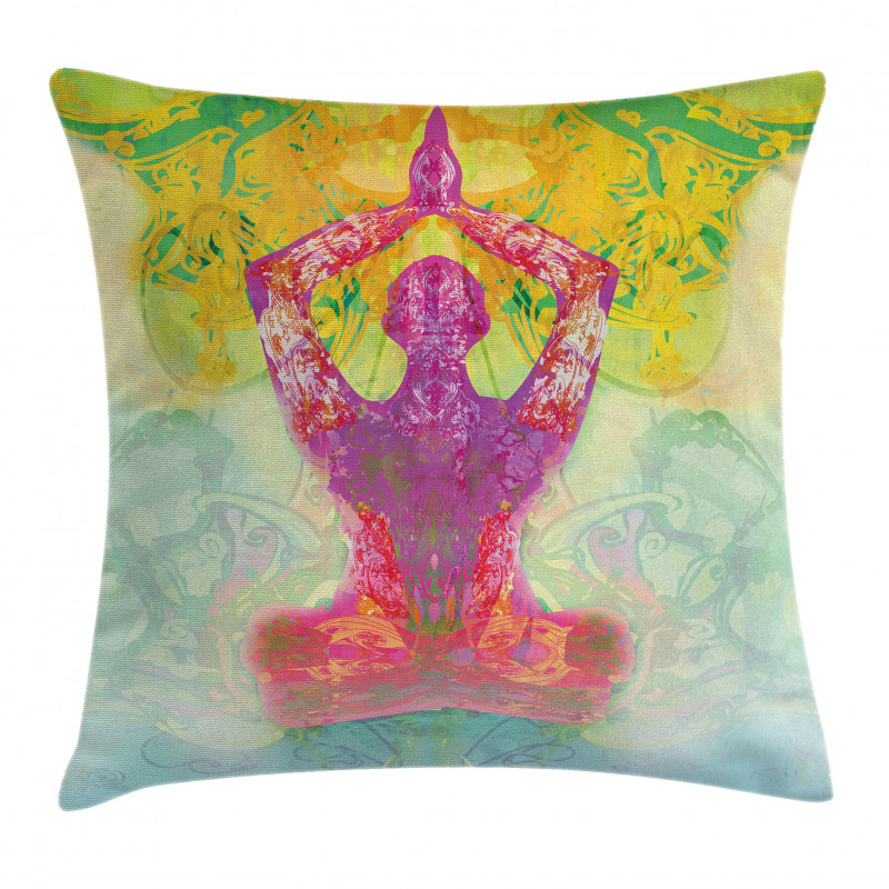 Men in Meditation Pillow Cover