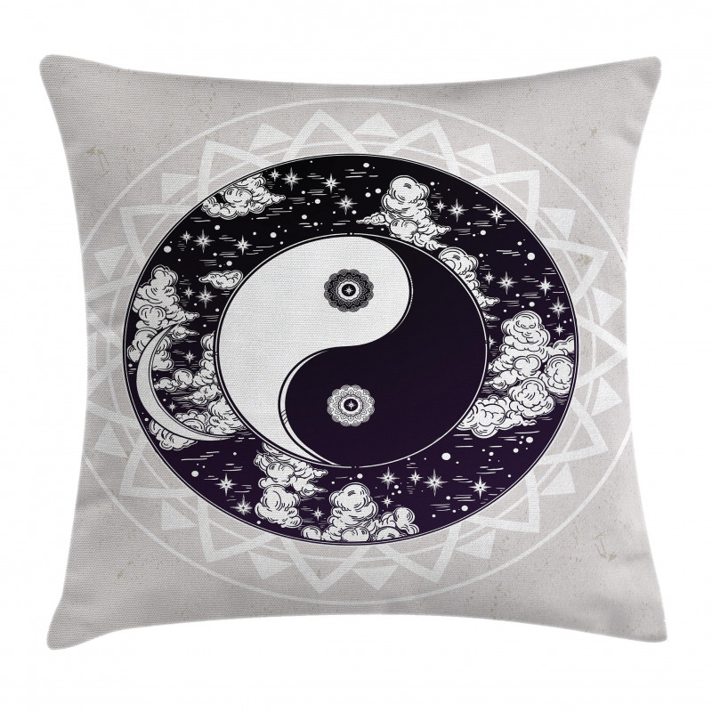 Ying Yang Boho Art Pillow Cover