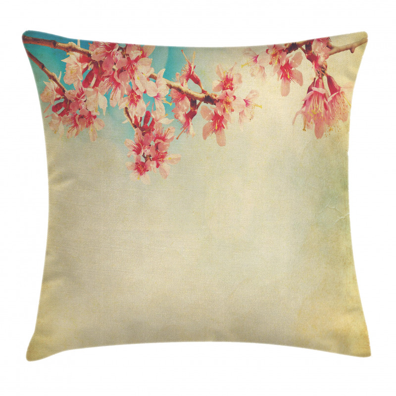 Spring Sakura Vintage Pillow Cover