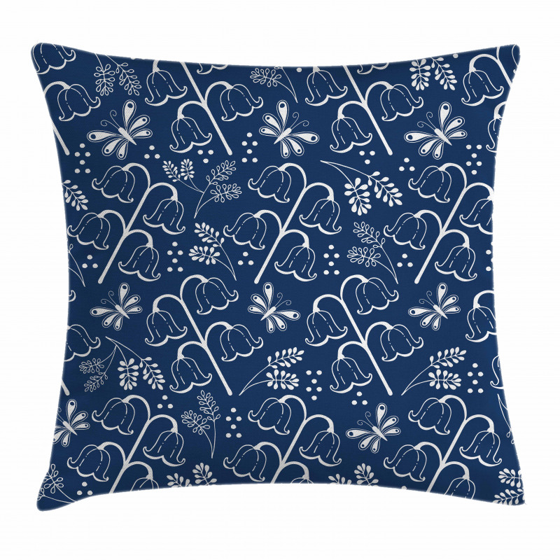 Hand Drawn Leaf Branch Pillow Cover
