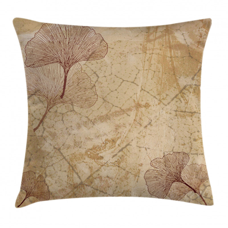 Vintage Leaves Grunge Pillow Cover
