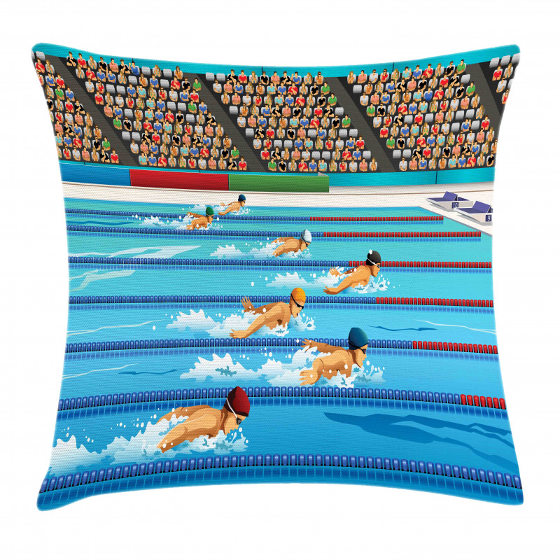 Olympics Swimming Race Pillow Cover