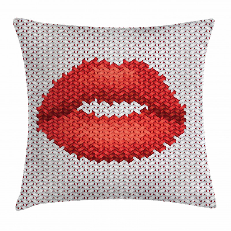 Retro Effect Lips Design Pillow Cover