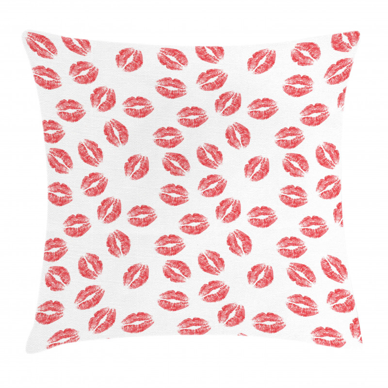 Red Lipsticks Kiss Marks Pillow Cover