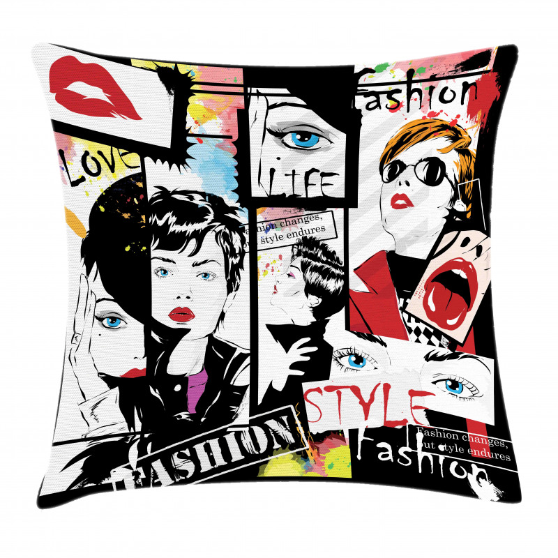 Modern Fashion Girl Pillow Cover