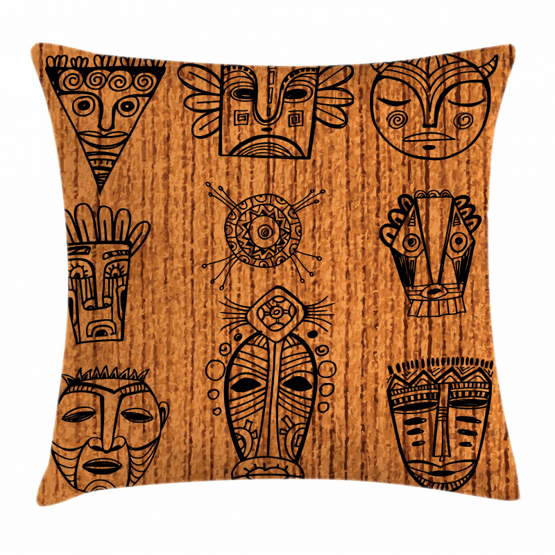 Native Masks Pillow Cover