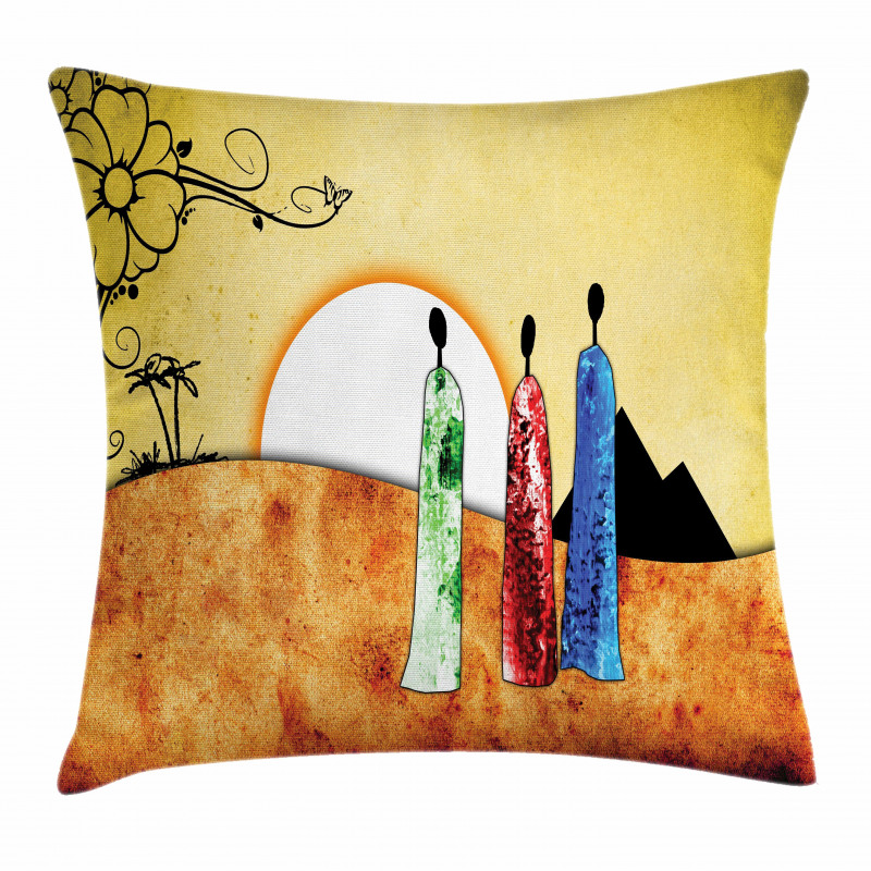 Tribe Facing Sunrise Pillow Cover