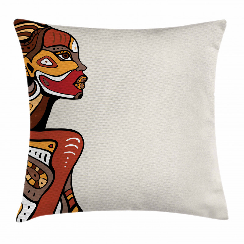 Hand Drawn Woman Art Pillow Cover